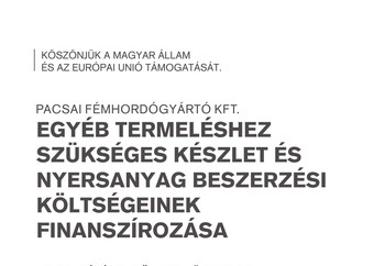 Egyb termelshez szksges kszlet s nyersanyag beszerzsi kltsgeinek finanszrozsa